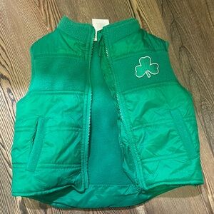 Kids Green Vest with Clover Embroidery